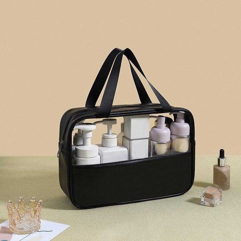 Wasserdichte Kosmetiktasche aus PVC mit großer Kapazität für Damen und Herren, transparente Make-up-Tasche für Reisen und Schwimmen L von Joom DACH