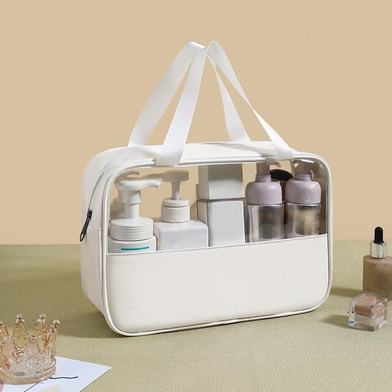 Wasserdichte Kosmetiktasche aus PVC mit großer Kapazität für Damen und Herren, transparente Make-up-Tasche für Reisen und Schwimmen L von Joom DACH