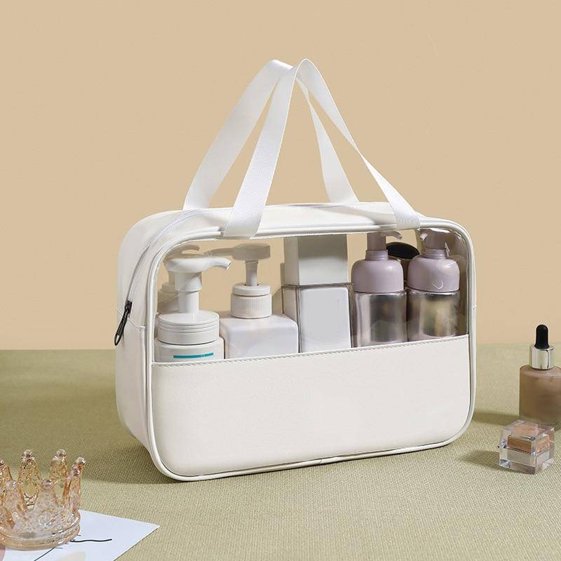 Wasserdichte Kosmetiktasche aus PVC mit großer Kapazität für Damen und Herren, transparente Make-up-Tasche für Reisen und Schwimmen L von Joom DACH