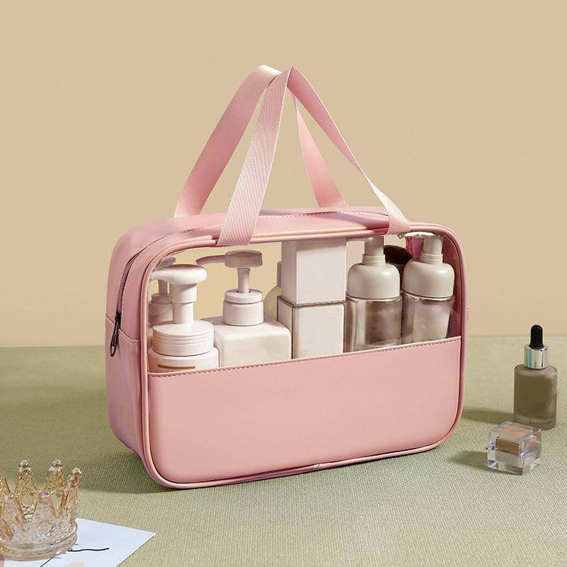 Wasserdichte Kosmetiktasche aus PVC mit großer Kapazität für Damen und Herren, transparente Make-up-Tasche für Reisen und Schwimmen L von Joom DACH