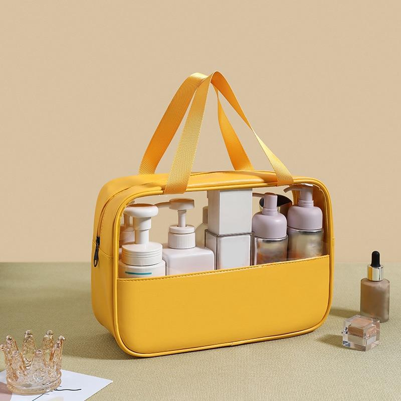 Wasserdichte Kosmetiktasche aus PVC mit großer Kapazität für Damen und Herren, transparente Make-up-Tasche für Reisen und Schwimmen L von Joom DACH