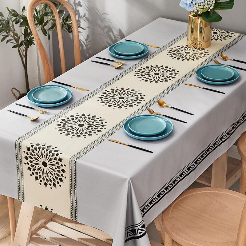Wasserdichte PVC-Tischdecke, europäische und amerikanische Hotel-Tischdecke, Restaurant-Mahlzeiten-Abdeckungstuch 120x160cm von Joom DACH