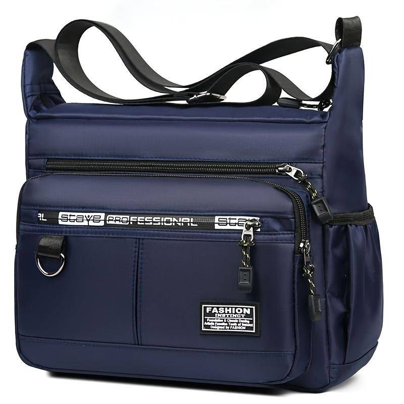 Wasserdichte Umhängetasche für Herren aus Oxford-Stoff mit großer Kapazität, lässige Reisetasche, Schultertasche zur Aufbewahrung für Studenten navy blau von Joom DACH