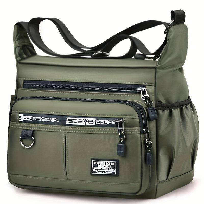 Wasserdichte Umhängetasche für Herren aus Oxford-Stoff mit großer Kapazität, lässige Reisetasche, Schultertasche zur Aufbewahrung für Studenten armee grüne von Joom DACH