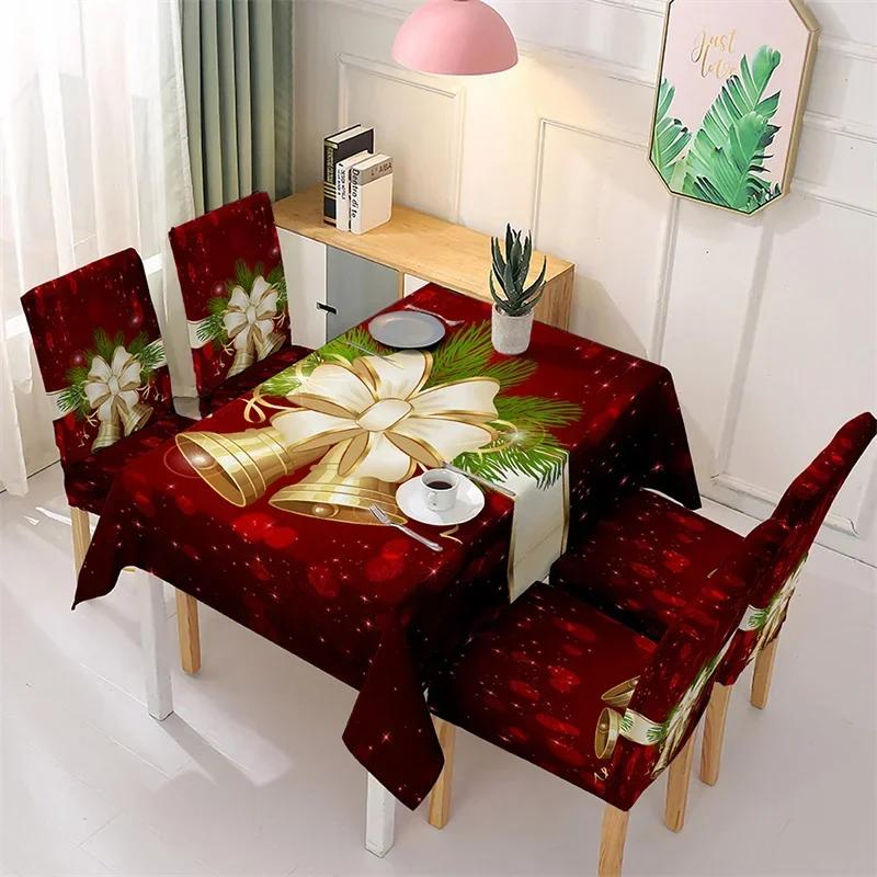 Wasserdichte Weihnachts-Tischdecke Weihnachtsgeschenke Essstuhlbezüge Weihnachts-Tischdekoration Abdeckung Tischdecke Heimparty-Dekor Chair cover 1PC von Joom DACH