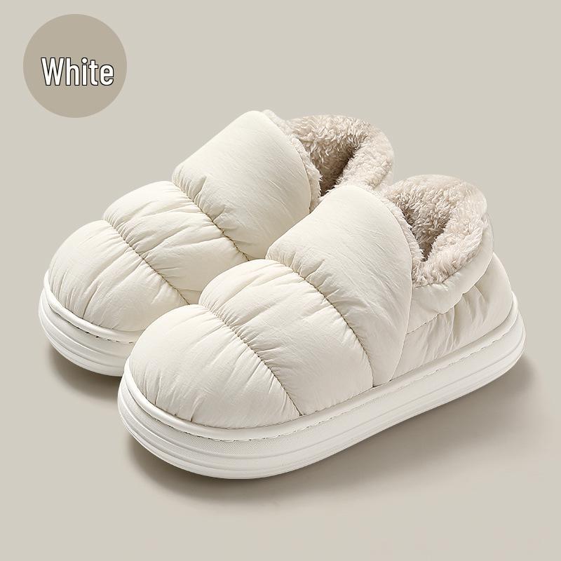 Wasserdichte Winter-Hausschuhe aus Baumwolle mit Samtfutter für Damen und Herren mit dicken Sohlen und Absätzen 38-39 suitable for 37-38 von Joom DACH