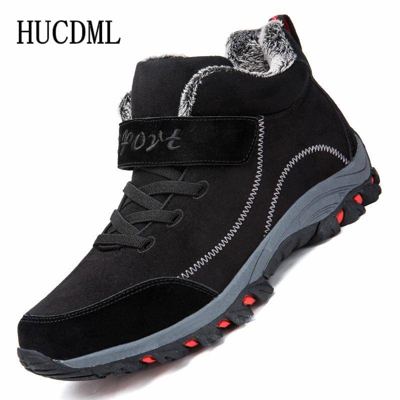 Wasserdichte Winter Männer Stiefel Kuh Wildleder Warme Schnee Frauen Stiefel Männer Arbeit Casual Schuhe High Top High-top Nicht-schlupf Knöchel Stiefel 36 von Joom DACH