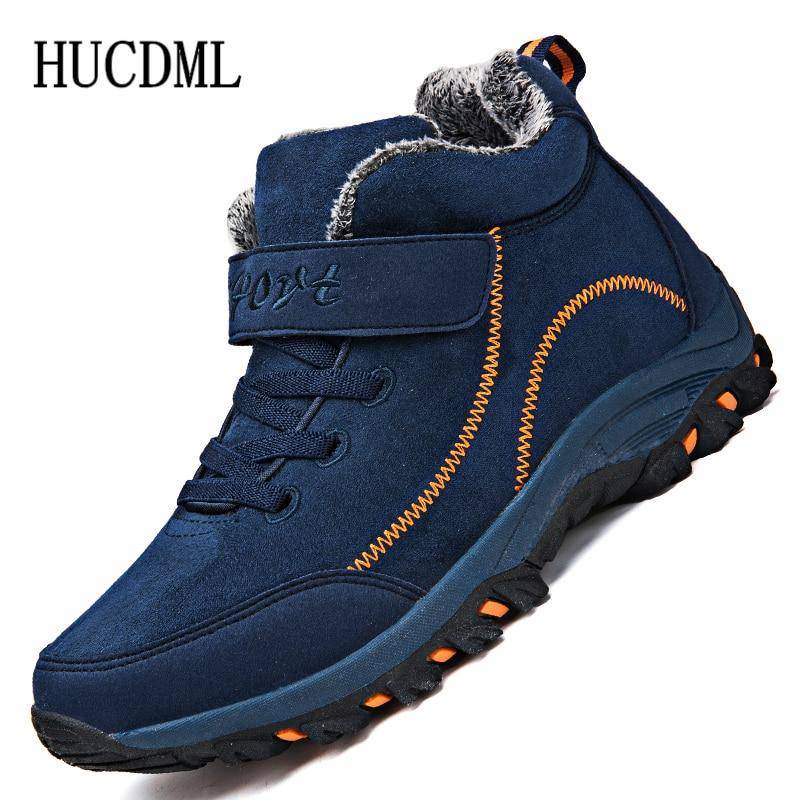 Wasserdichte Winter Männer Stiefel Kuh Wildleder Warme Schnee Frauen Stiefel Männer Arbeit Casual Schuhe High Top High-top Nicht-schlupf Knöchel Stiefel 44 blau von Joom DACH