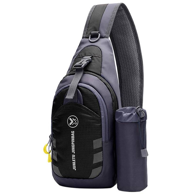 Wasserdichte kleine Brusttasche für Herren und Damen, für Reisen, Sport, Schultertasche, Umhängetasche, Geschenk, Fitnessstudio schwarz von Joom DACH