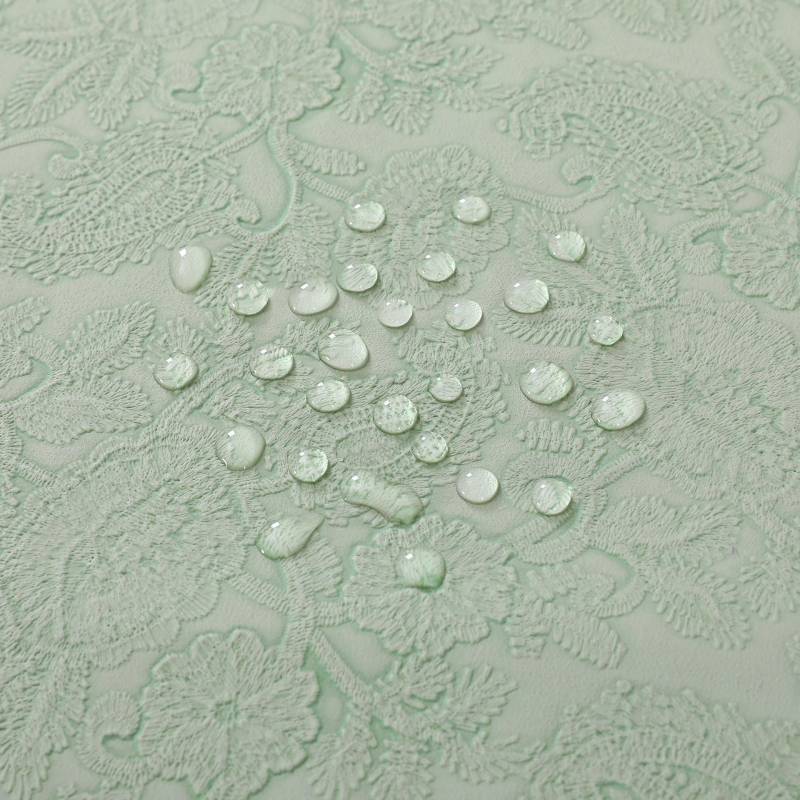 Wasserdichte und ölbeständige Tischdecke aus PU-Leder, geprägte Tischdecke, verdicktes Tuch, wärmeisolierende leichte Luxus-High-End-Tischdecke 110*160 grün von Joom DACH