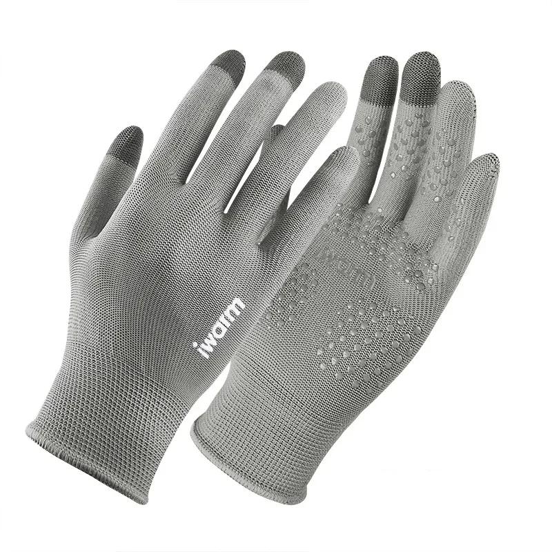 Wasserdichte warme Winterhandschuhe Fahrradhandschuh Rutschfester Thermo-Fleece-Handschuh Vollfinger-Skihandschuh grau von Joom DACH