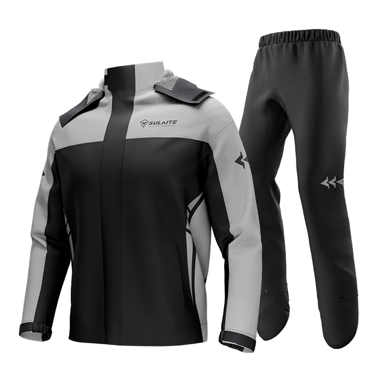 Wasserdichter Motorrad-Regenanzug für Herren und Damen, Radfahren, Regenausrüstung, Jacke und Hose mit Aufbewahrungstasche XL schwarz/grau Wasserdichter Motorrad-Regenanzug für Herren und Damen, Radfahren, Regenausrüstung, Jacke und Hose mit Aufbewahrungstasche XL schwarz/grau von Joom DACH