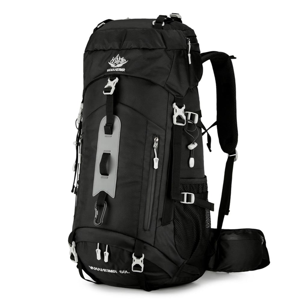Wasserdichter Rucksack-Bergsteigerrucksack, 60 l, Wanderrucksack, großes Fassungsvermögen, Camping-Rucksack schwarz von Joom DACH