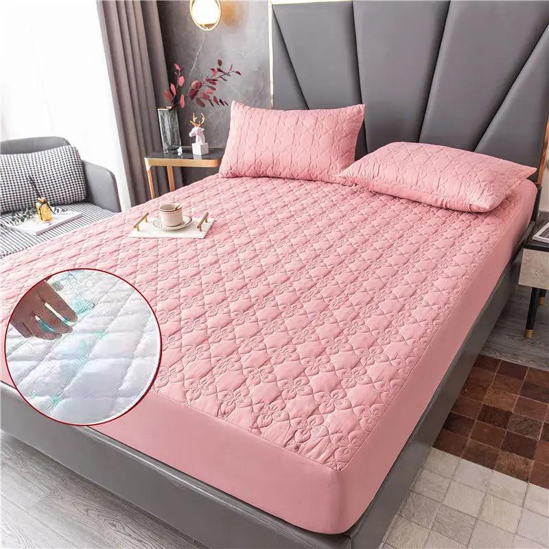 Wasserdichter Verdickter Matratzenschoner Bezug Rutschfestes Spannbettlaken Pad Bettbezug Einzelbett Doppelbett Queen King Size 1 Stück Full 140x200x30cm von Joom DACH