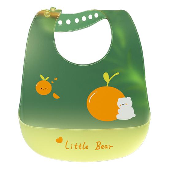 Wasserdichtes, großes Fassungsvermögen, vertiefte, verstellbare Schnalle, 3D-Jelly-Slim-Lätzchen, Babynahrungswischtuch orange von Joom DACH