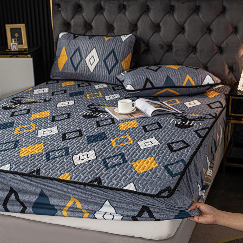 Wasserdichtes Gestepptes Spannbettlaken & Matratzenschoner - Rutschfest, Allumfassender Einteiliger Bezug 150*200cm, 0.82kg von Joom DACH