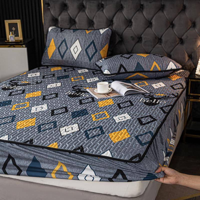 Wasserdichtes Gestepptes Spannbettlaken & Matratzenschoner - Rutschfest, Allumfassender Einteiliger Bezug 150*200cm, 0.82kg von Joom DACH