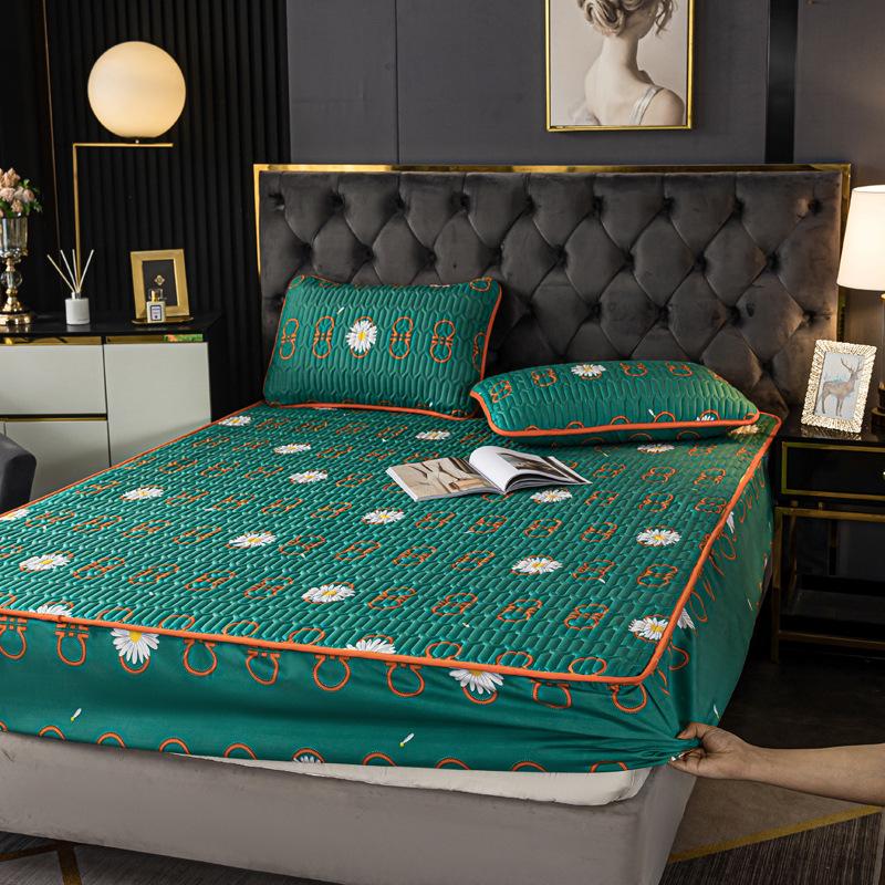 Wasserdichtes Gestepptes Spannbettlaken & Matratzenschoner - Rutschfest, Allumfassender Einteiliger Bezug 150*200cm, 0.82kg von Joom DACH