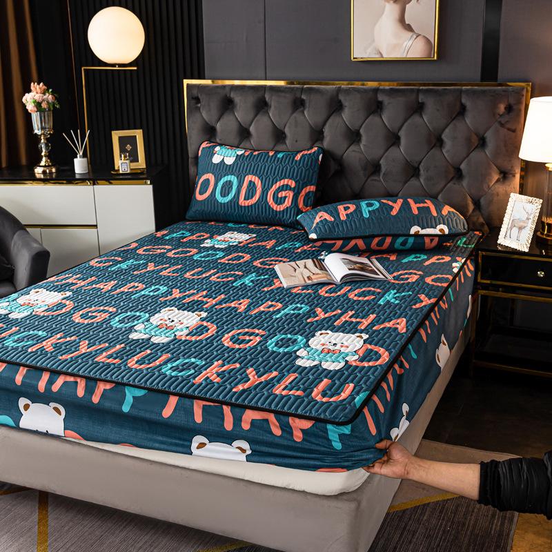 Wasserdichtes Gestepptes Spannbettlaken & Matratzenschoner - Rutschfest, Allumfassender Einteiliger Bezug 180*200cm, 1.04kg von Joom DACH