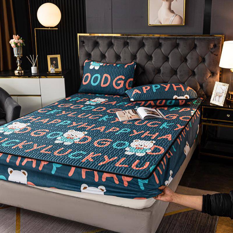 Wasserdichtes Gestepptes Spannbettlaken & Matratzenschoner - Rutschfest, Allumfassender Einteiliger Bezug 180*200cm, 1.04kg von Joom DACH