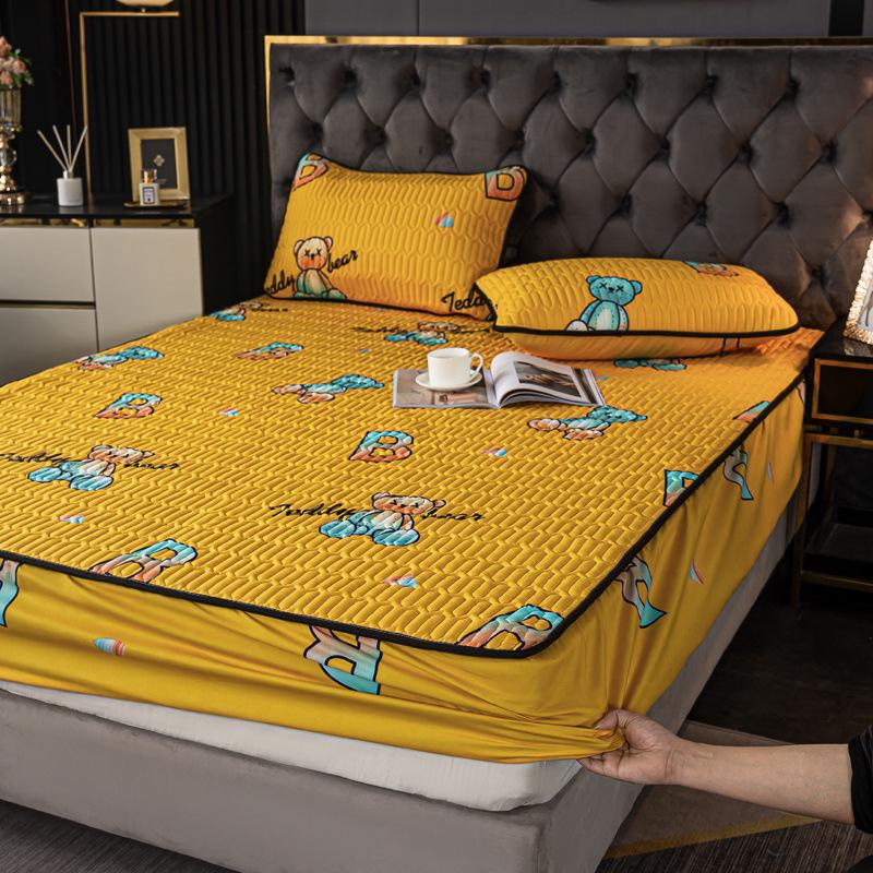 Wasserdichtes Gestepptes Spannbettlaken & Matratzenschoner - Rutschfest, Allumfassender Einteiliger Bezug 180*200cm, 1.04kg von Joom DACH