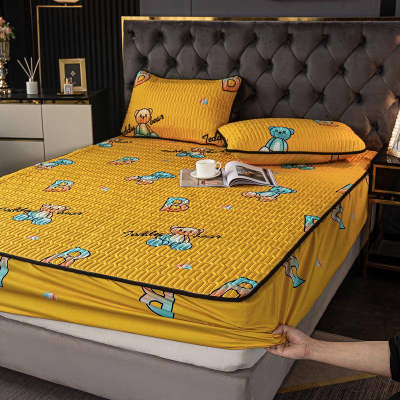 Wasserdichtes Gestepptes Spannbettlaken & Matratzenschoner - Rutschfest, Allumfassender Einteiliger Bezug 180*200cm, 1.04kg von Joom DACH