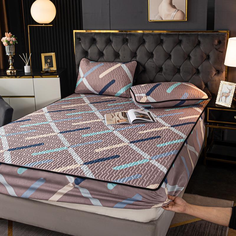 Wasserdichtes Gestepptes Spannbettlaken & Matratzenschoner - Rutschfest, Allumfassender Einteiliger Bezug 180*200cm, 1.04kg von Joom DACH