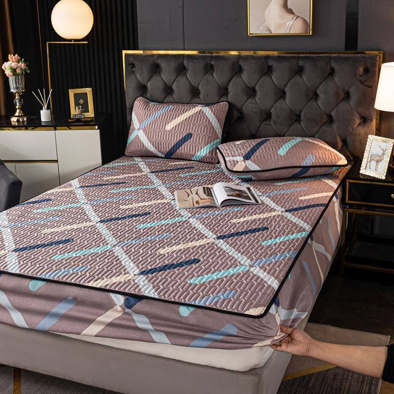 Wasserdichtes Gestepptes Spannbettlaken & Matratzenschoner - Rutschfest, Allumfassender Einteiliger Bezug 180*200cm, 1.04kg von Joom DACH