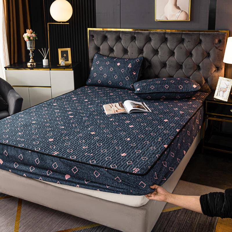 Wasserdichtes Gestepptes Spannbettlaken & Matratzenschoner - Rutschfest, Allumfassender Einteiliger Bezug 200*220cm, 1.1kg von Joom DACH