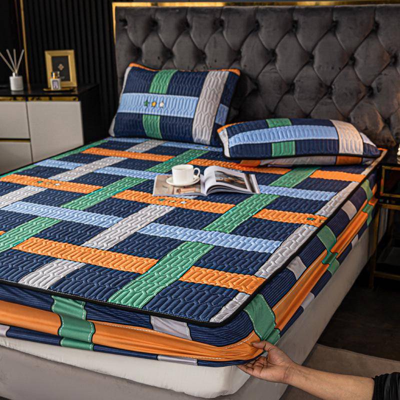 Wasserdichtes Gestepptes Spannbettlaken & Matratzenschoner - Rutschfest, Allumfassender Einteiliger Bezug 200*220cm, 1.1kg von Joom DACH