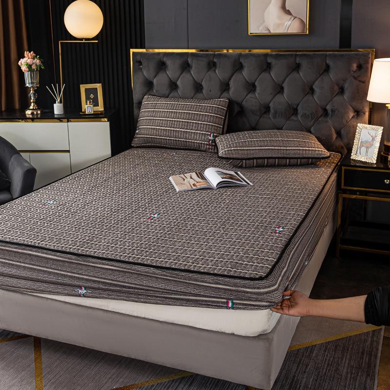 Wasserdichtes Gestepptes Spannbettlaken & Matratzenschoner - Rutschfest, Allumfassender Einteiliger Bezug 90*200cm, 0.56kg von Joom DACH