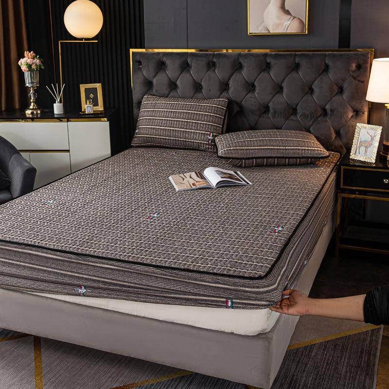 Wasserdichtes Gestepptes Spannbettlaken & Matratzenschoner - Rutschfest, Allumfassender Einteiliger Bezug 90*200cm, 0.56kg von Joom DACH