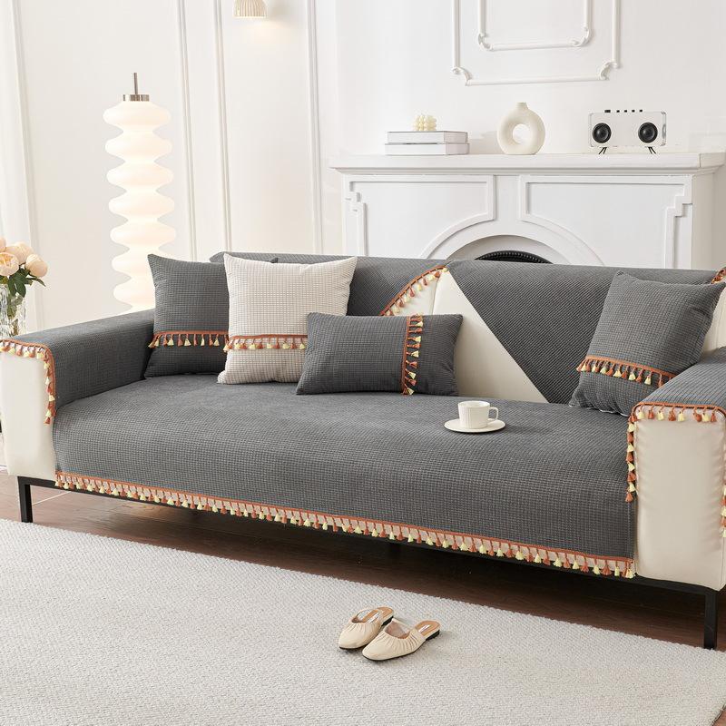 Wasserdichtes Sofakissen für alle Jahreszeiten, rutschfest, einfaches Haustier, Antihaft-Fell, Urinbarriere-Sofabezug, Rückenlehne, Handtuch aus vollem Stoff 70*70cm von Joom DACH