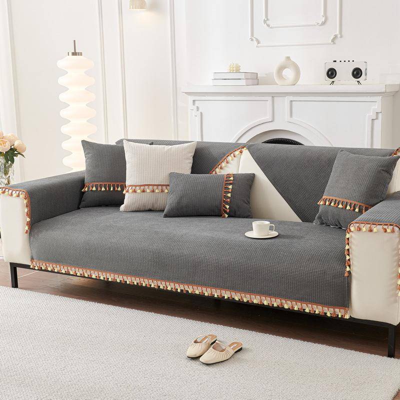 Wasserdichtes Sofakissen für alle Jahreszeiten, rutschfest, einfaches Haustier, Antihaft-Fell, Urinbarriere-Sofabezug, Rückenlehne, Handtuch aus vollem Stoff 70*70cm von Joom DACH