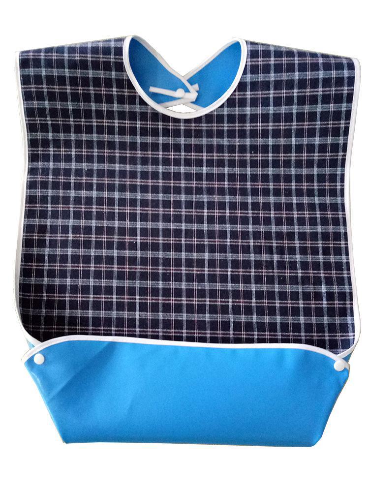 Wasserdichtes kariertes Lätzchen für Erwachsene – auslaufsicher, extragroß, fleckenabweisend, für das Essen im Alter Large snap button dunkelblaue Wasserdichtes kariertes Lätzchen für Erwachsene – auslaufsicher, extragroß, fleckenabweisend, für das Essen im Alter Large snap button dunkelblaue von Joom DACH