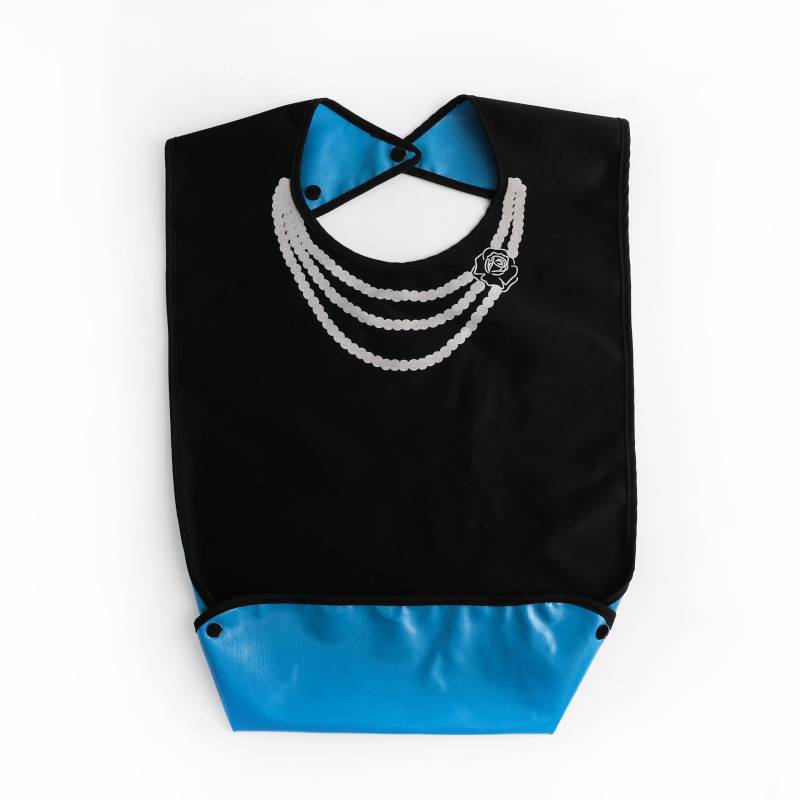 Wasserdichtes kariertes Lätzchen für Erwachsene – auslaufsicher, extragroß, fleckenabweisend, für das Essen im Alter Medium Pearl Necklace Pocket Folding von Joom DACH