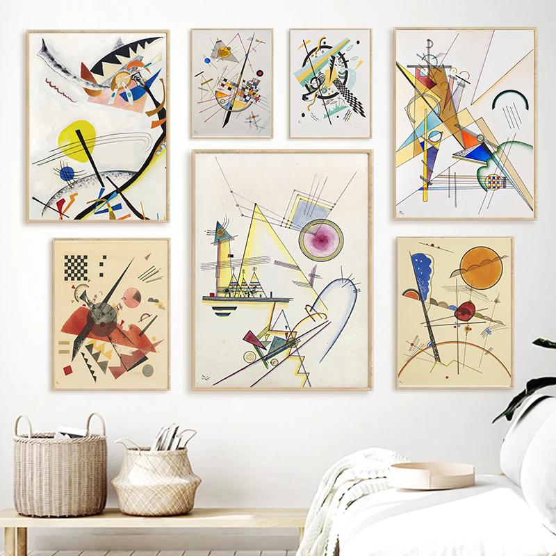 Wassily Kandinsky geometrische Kunstwerk Poster Leinwand Malerei abstrakte Reproduktionen Wand Kunst Bild für Wohnzimmer Home Decor 21x30cm No Frame von Joom DACH