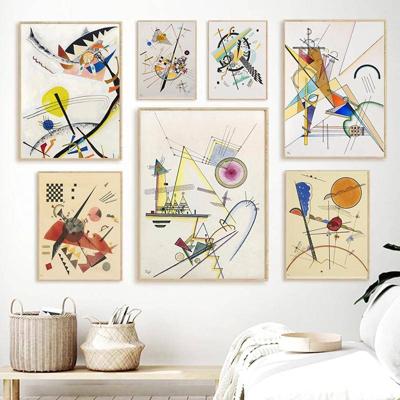 Wassily Kandinsky geometrische Kunstwerk Poster Leinwand Malerei abstrakte Reproduktionen Wand Kunst Bild für Wohnzimmer Home Decor 21x30cm No Frame von Joom DACH