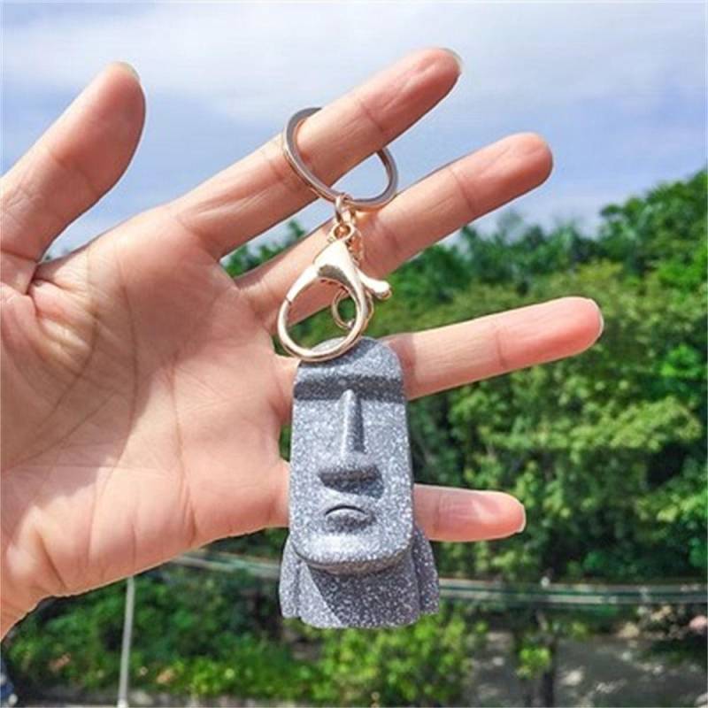 Wächter Osterinsel Schlüsselanhänger Heimdekoration Moai Figur Moai Statuen Schlüsselanhänger Motorrad Small von Joom DACH