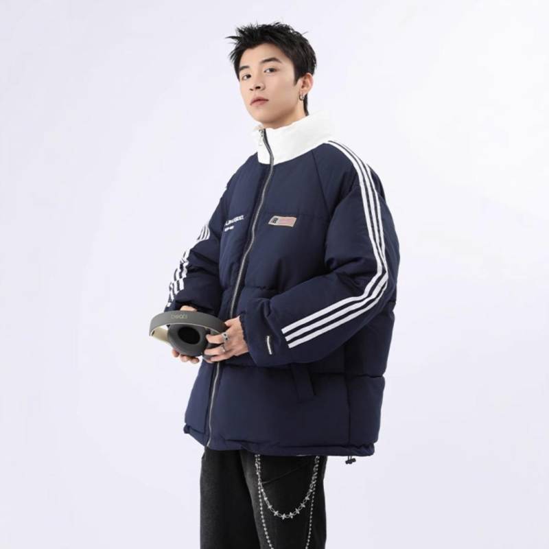 Wattierte Jacke mit Polokragen für Jungen Winter Neuer Mantel Verdickter Daunen-Baumwollmantel für Teenager Mantel. XXXL von Joom DACH