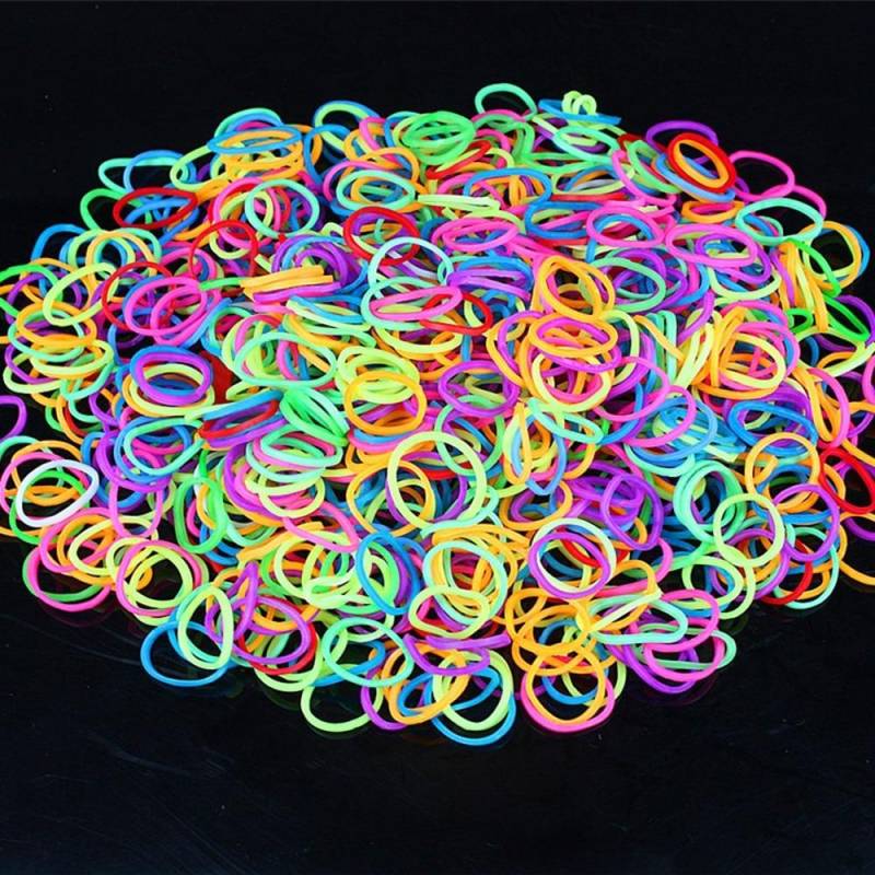 Weben Schnürung Regenbogen Candy Farbe DIY Armband Fußkettchen Gummi Loom Bands 600PCS Kinder Elastische Band bunt von Joom DACH