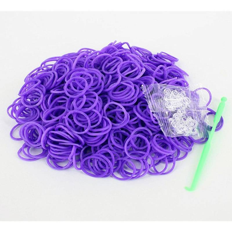 Weben Schnürung Regenbogen Candy Farbe DIY Armband Fußkettchen Gummi Loom Bands 600PCS Kinder Elastische Band violett von Joom DACH