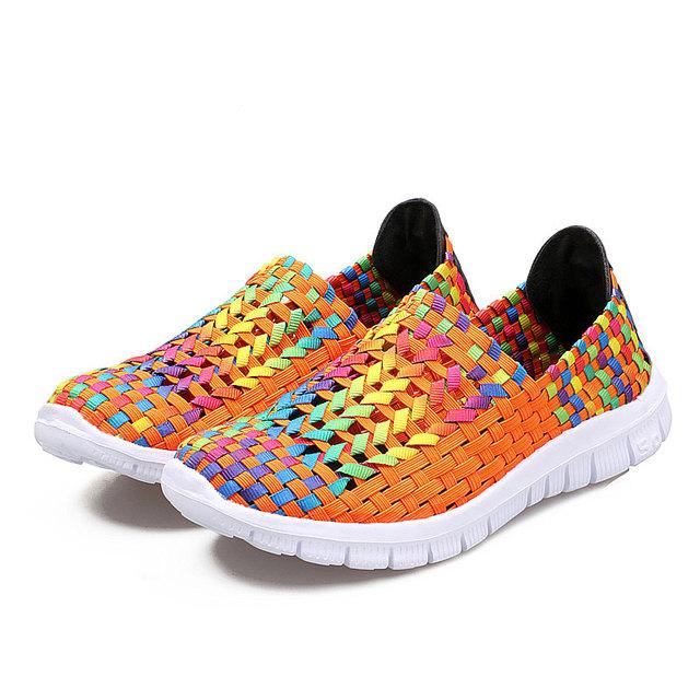 Webschuhe Damen Freizeitschuhe Slip On Atmungsaktiv Flache Sneakers Frühling Herbst Damen Ballerinas Slipper Wsh2917 39 von Joom DACH