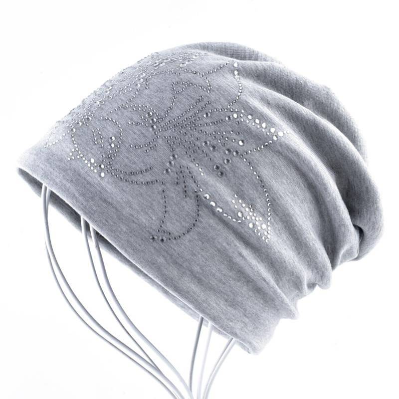 Weibliche Beanie Herbst Und Winter Caps Hip-hop Cap Blume Strass Hüte Für Frauen Beanies Dame Hut 56-58CM von Joom DACH