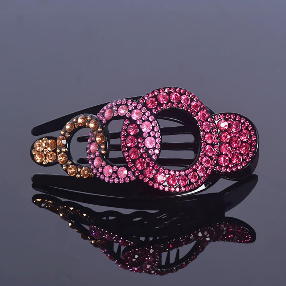 Weibliche Haarnadel Kopfbedeckung Mädchen Haarschmuck Pferdeschwanzhalter Entenschnabel Clip Diamant Haarspange rosa/champagner von Joom DACH