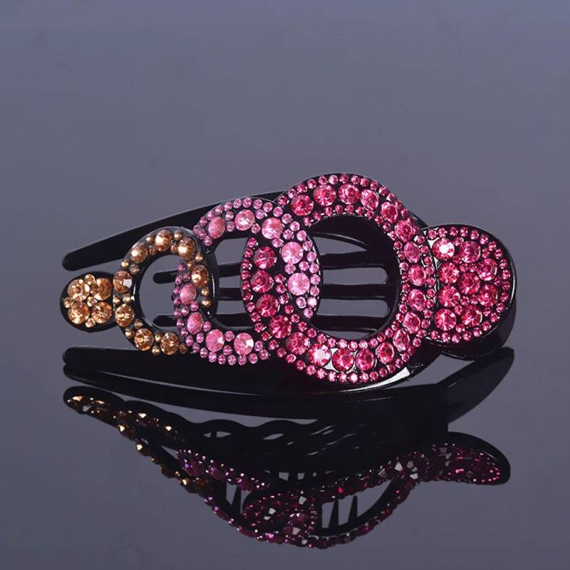 Weibliche Haarnadel Kopfbedeckung Mädchen Haarschmuck Pferdeschwanzhalter Entenschnabel Clip Diamant Haarspange rosa/champagner von Joom DACH