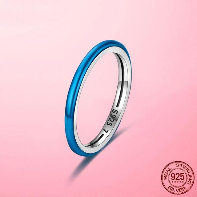 Weiblicher Ring 2022 Neu 925 Silber Funkelnde & Polierte Linien Fingerring für Frauen Hochzeit Verlobung Schmuck Geschenk Anel 7 von Joom DACH