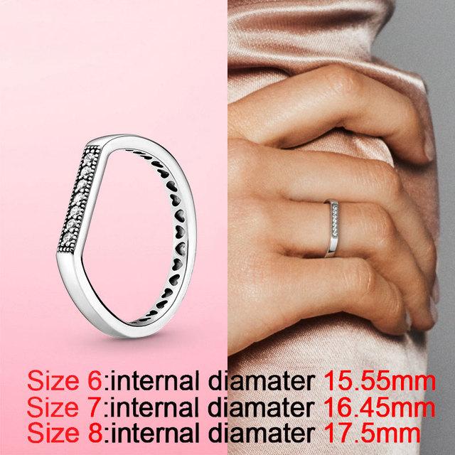 Weiblicher Ring 2022 Neu 925 Silber Funkelnde & Polierte Linien Fingerring für Frauen Hochzeit Verlobung Schmuck Geschenk Anel 9 von Joom DACH