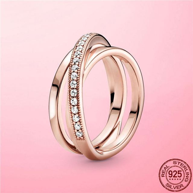 Weiblicher Ring 2022 Neu 925 Silber Funkelnde & Polierte Linien Fingerring für Frauen Hochzeit Verlobung Schmuck Geschenk Anel 9 von Joom DACH