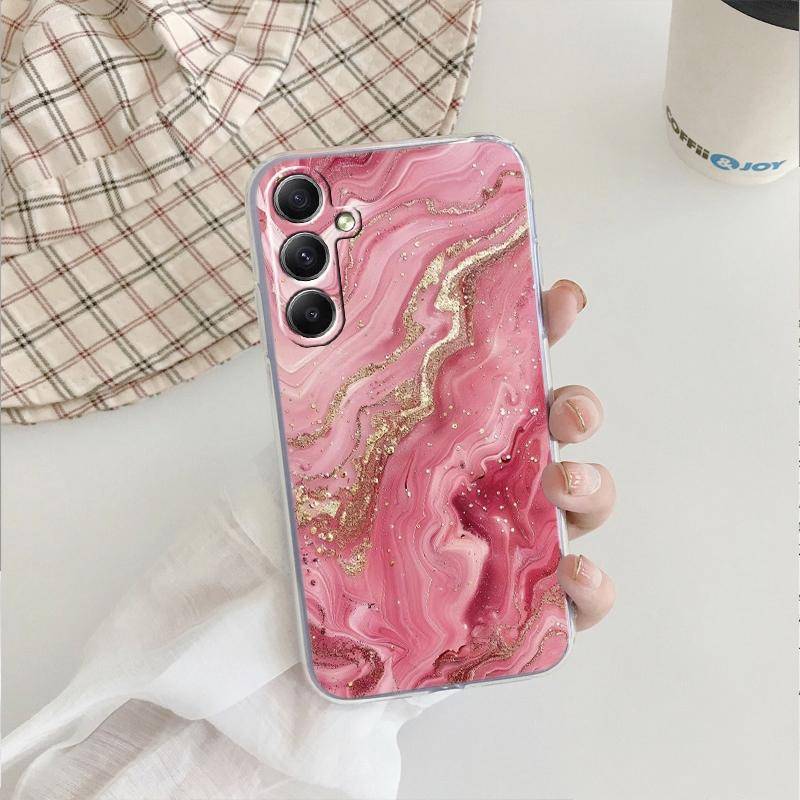 Weiche, klare Silikonhülle mit Blumen-Marmor für Xiaomi Redmi Note 13 14T 15 Samsung A55 A35 S24 FE iPhone Huawei Honor Kamera Schutzhülle mit stoßfester Abdeckung Samsung Galaxy A16 von Joom DACH